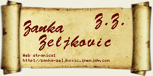 Žanka Zeljković vizit kartica